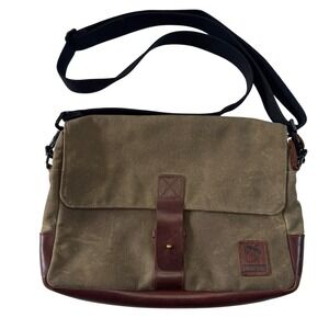 NutSac Satchel 13 Waxed Canvas Leather Messenger Bag Brown Made in USA EDC